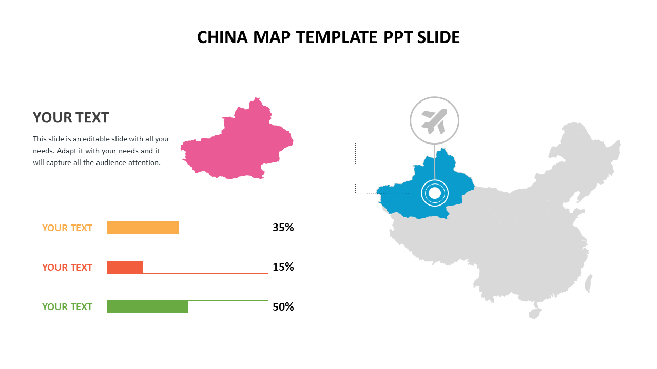 china map template ppt slide